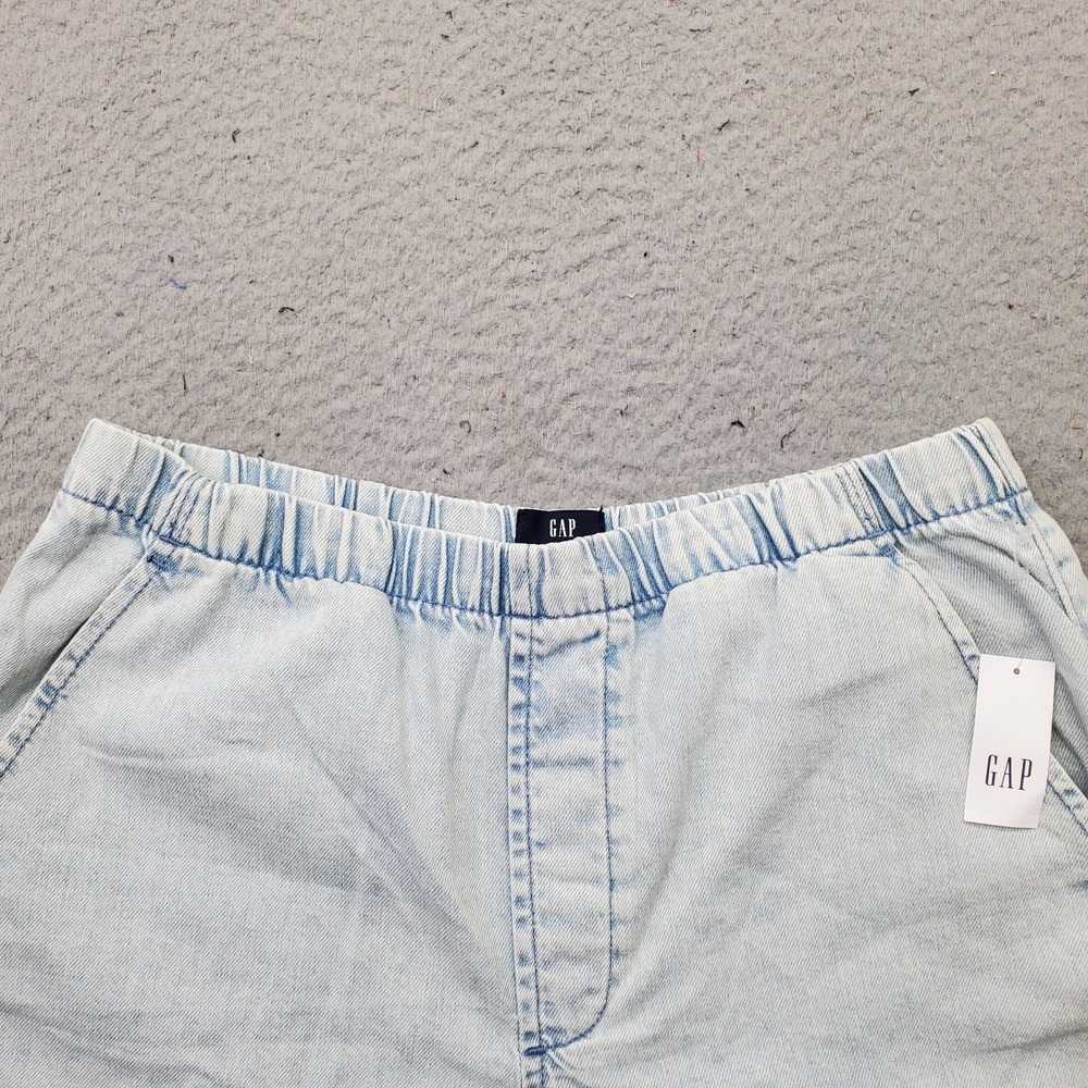 Gap Shorts Womens Small Blue Denim Ultra Soft Light Wash Elastic Waist Pull On - Picture 8 of 9